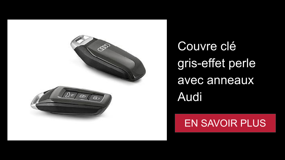 Couvre clé gris-effet perle avec anneaux Audi